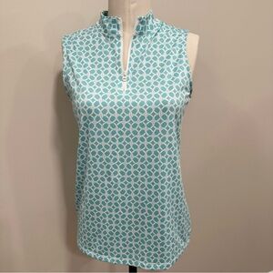 TOMMY BAHAMA Active Sleeveless Printed Zip-Collar Shirt Size Small New